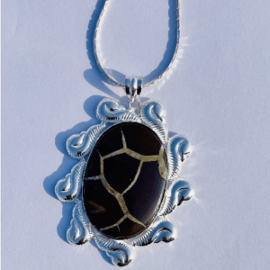 large Brown Septarian Pendant- Unique Dragon Stone Pendant-Talisman Necklace - Gothic Jewelry- Septarian Jewelry Handmade