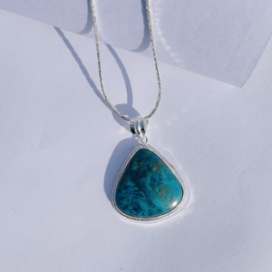 Natural shattuckite Pendant, 925 Sterling Silver, Shattuckite Chrysocollo, Healing Gemostone, Nature Stone, Christms Gift, Birthday GIFT